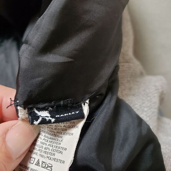 Oakley Street Bomber Jacket Men's XL Black And Gray Snap Up Varsity - Picture 4 of 9